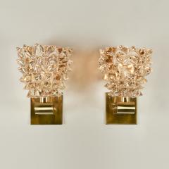  Barovier Toso Pair of Italian pink Murano rostrato glass wall lights - 4359862