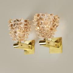  Barovier Toso Pair of Italian pink Murano rostrato glass wall lights - 4359911