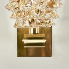  Barovier Toso Pair of Italian pink Murano rostrato glass wall lights - 4359912