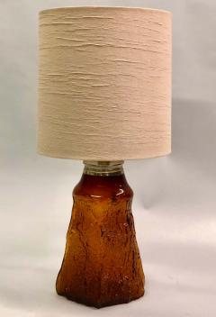  Barovier Toso Pair of Large Mid Century Modern Blown Venetian Murano Amber Glass Table Lamps - 1746722