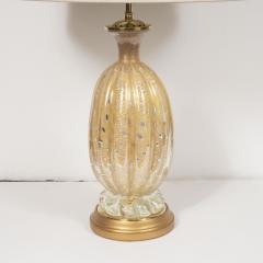  Barovier Toso Pair of Mid Century Modern Channeled 24kt Gold Table Lamps by Barovier e Toso - 1522322