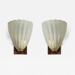  Barovier Toso Pair of Modern Barovier Style Bronze Wall Lights Contemporary - 4590465