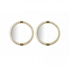  Barovier Toso Pair of Murano Glass Wall Mirrors in Gold Leaf Torciglione Venetian Design - 4567437