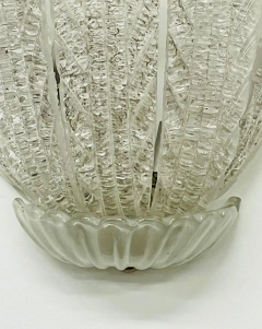  Barovier Toso Pair of Murano Glass Wall Sconces by Barovier Toso Fleur de Lis Mid Century - 2489245