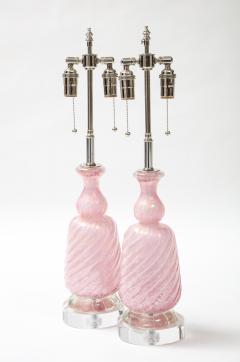  Barovier Toso Pair of Pink Barovier Lamps  - 2045251