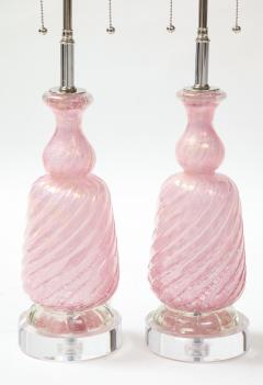  Barovier Toso Pair of Pink Barovier Lamps  - 2045252