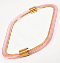  Barovier Toso Pale pink portrait Murano twisted rope Firenze mirror - 3387485