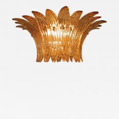  Barovier Toso Palmette Barovier Toso Gold Murano Glass Ceiling Light - 4226949
