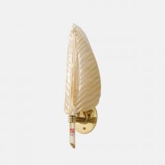  Barovier Toso Rare Large Pair of Leaf Glass Sconces with Gold Leaf Inclusions by Barovier - 4788310