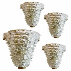  Barovier Toso Set of 4 Italian Handblown Glass Wall Lights Sconces Barovier Toso 1940s - 4163197