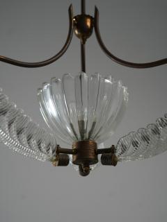  Barovier Toso Set of 6 Pendants in Glass and Brass Italy 1940 s - 4088014