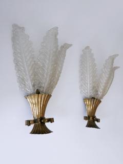  Barovier Toso Set of Two Rare Mid Century Modern Murano Glass Sconces by Barovier Toso Italy - 3678946