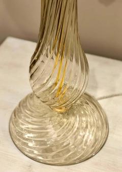  Barovier Toso Two Pairs Mid Century Modern Style Murano Venetian Clear Gold Glass Table Lamps - 1819749
