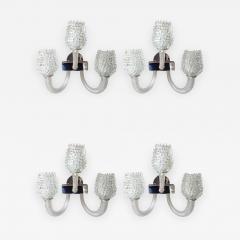  Barovier Toso Two pairs of Mid Century Modern clear Murano glass sconces by Barovier - 936104