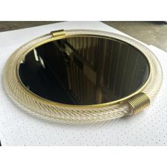  Barovier Toso Venetian Round Torgiglione Torchon Murano Glass Wall Mirror in Barovier Style - 4302859