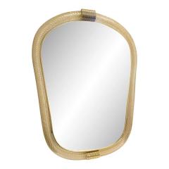  Barovier Toso Venetian Torciglione Torchon Murano Glass Wall Mirror in Barovier Style - 4493029