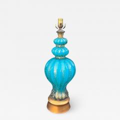  Barovier Toso Vintage 1950 s Murano Aqua Blue Italian Art Glass Lamp - 2940241