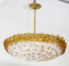  Barovier Toso Vintage Pressed Barovier Milk and Gold Glass Flowers in a Bouquet Chandelier - 1011852