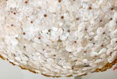  Barovier Toso Vintage Pressed Barovier Milk and Gold Glass Flowers in a Bouquet Chandelier - 1011864