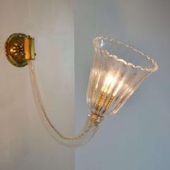  Barovier Toso Wall Sconces Murano Blown Glass 1940s Style of Barovier Toso - 3070294