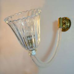  Barovier Toso Wall Sconces Murano Blown Glass 1940s Style of Barovier Toso - 3070348