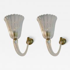  Barovier Toso Wall Sconces Murano Blown Glass 1940s Style of Barovier Toso - 3074730