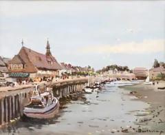  Barth l my Toguo French Framed Oil Painting Depicting the Harbor of Trouville Signed Barth l my - 3501660