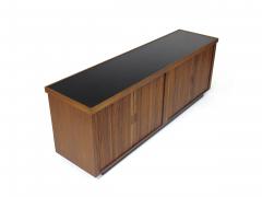  Barzilay Furniture Manufacturing Mid Century Barzilay Tambour Door Walnut Credenza - 1526386
