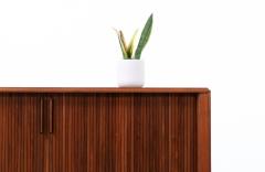  Barzilay Furniture Manufacturing Mid Century Sculpted Walnut Tambour Door Credenza by Barzilay - 3067012