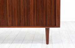  Barzilay Furniture Manufacturing Mid Century Sculpted Walnut Tambour Door Credenza by Barzilay - 3067013