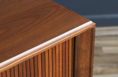  Barzilay Furniture Manufacturing Mid Century Tambour Door Walnut Cabinet by Barzilay - 3692948