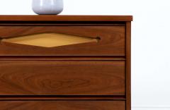  Bassett Furniture Mid Century Modern Walnut Dresser with Lacquered Accent Drawers - 2300192