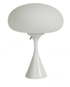  Bauer Lamp Company Pair of Mid Century Modern Laurel Mushroom Table Lamps in White - 1738743