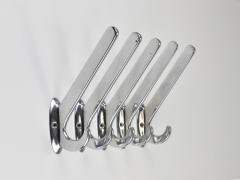  Bauhaus Up to 5 Large Art Deco Bauhaus Nickel Brass Wall Coat Hooks Vienna 1930s - 4451444