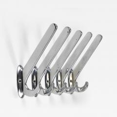  Bauhaus Up to 5 Large Art Deco Bauhaus Nickel Brass Wall Coat Hooks Vienna 1930s - 4454758