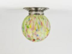  Bauhaus Velten Vordamm Vibrant Art Deco Ceiling Lamp Flush Mount Marble Glass Globe Germany 1930s - 4067337