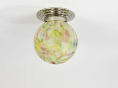  Bauhaus Velten Vordamm Vibrant Art Deco Ceiling Lamp Flush Mount Marble Glass Globe Germany 1930s - 4067340