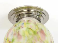  Bauhaus Velten Vordamm Vibrant Art Deco Ceiling Lamp Flush Mount Marble Glass Globe Germany 1930s - 4067366