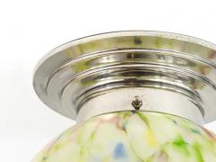  Bauhaus Velten Vordamm Vibrant Art Deco Ceiling Lamp Flush Mount Marble Glass Globe Germany 1930s - 4067392