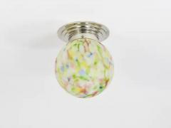  Bauhaus Velten Vordamm Vibrant Art Deco Ceiling Lamp Flush Mount Marble Glass Globe Germany 1930s - 4067419