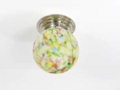  Bauhaus Velten Vordamm Vibrant Art Deco Ceiling Lamp Flush Mount Marble Glass Globe Germany 1930s - 4067426