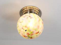  Bauhaus Velten Vordamm Vibrant Art Deco Ceiling Lamp Flush Mount Marble Glass Globe Germany 1930s - 4067460