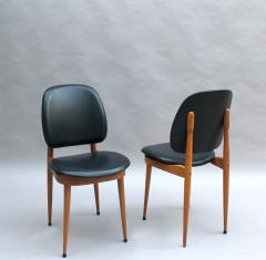  Baumann France 12 FRENCH 1960S BEECH AND NAUGAHYDE P GASE CHAIRS BY BAUMANN - 997788