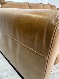  Baxter Wood Mid Century Baxter Italian Leather Sofa 1950s - 3449514