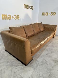  Baxter Wood Mid Century Baxter Italian Leather Sofa 1950s - 3449515