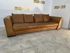  Baxter Wood Mid Century Baxter Italian Leather Sofa 1950s - 3449521