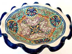  Becerra Talavera Style Large Size Pedestal Fruit Bowl Signed Becerra Mexico Circa 1995 - 3701422