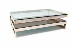  Belgo Chrome 23 Kt Gold Layered Two Tier Coffee Table - 265675