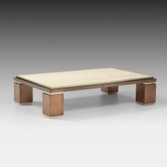  Belgo Chrome Travertine and Brass Coffee Table by Belgo Chrom - 2303118