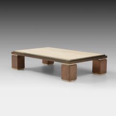  Belgo Chrome Travertine and Brass Coffee Table by Belgo Chrom - 2303767